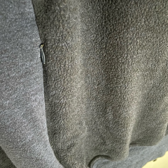 Alo Navy Blue Triumph Fleece Hoodie with Hidden Pockets - Size L - Picture 4 of 4